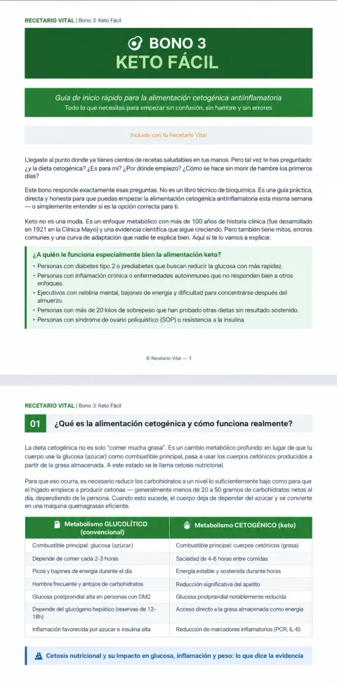 Guía Keto Fácil de Recetario Vital